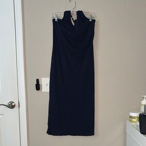 Old Navy Navy Blue Halter Ribbed Dress